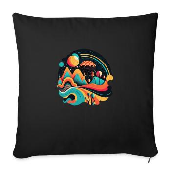 RETRO - Sofakissenbezug 45 x 45 cm - Schwarz - Vorne