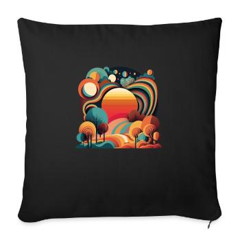 RETRO - Sofakissenbezug 45 x 45 cm - Schwarz - Vorne