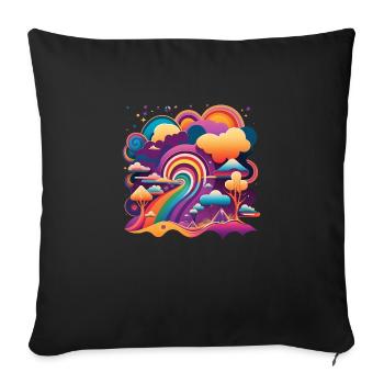 RETRO TRIPPY - Sofakissenbezug 45 x 45 cm - Schwarz - Vorne