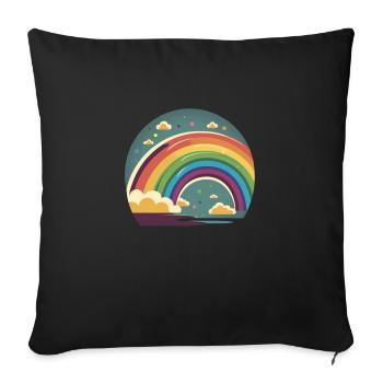 RAINBOW - Sofa pillowcase 17,3'' x 17,3'' (45 x 45 cm) - black - Front