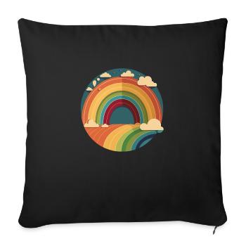 RAINBOW - Sofa pillowcase 17,3'' x 17,3'' (45 x 45 cm) - black - Front