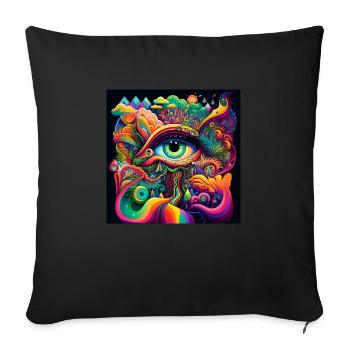 TRIPPY AUGE - Sofakissenbezug 45 x 45 cm - Schwarz - Vorne