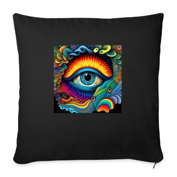 TRIPPY AUGE - Sofakissenbezug 45 x 45 cm - Schwarz - Vorne
