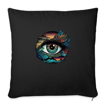 TRIPPY EYE - Sofa pillowcase 17,3'' x 17,3'' (45 x 45 cm) - black - Front