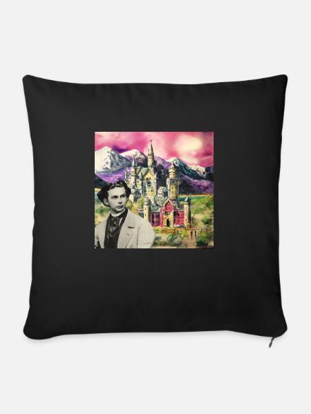 Ludwig und  - Sofakissenbezug 45 x 45 cm - Schwarz