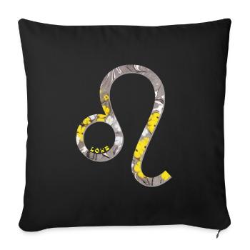 Zodiac sign Leo e 40 - Sofa pillowcase 17,3'' x 17,3'' (45 x 45 cm) - black - Front