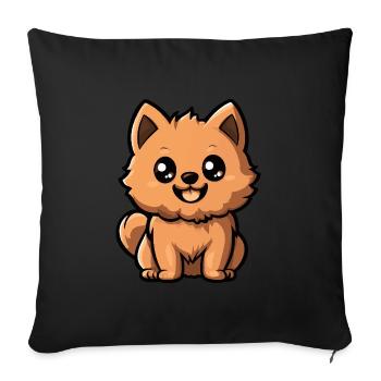 Pomeranian Dog Cute Pomeranian - Sofa pillowcase 17,3'' x 17,3'' (45 x 45 cm) - black - Front