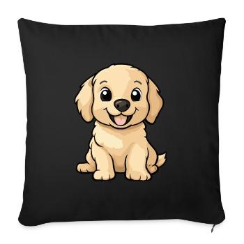 Golden Retriever Hund Niedlich - Sofakissenbezug 45 x 45 cm - Schwarz - Vorne
