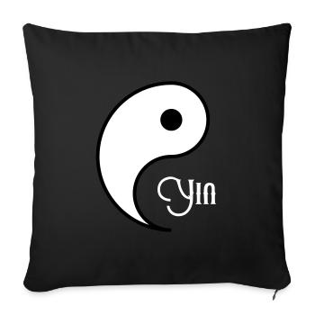 YIN YANG partner look - Sofa pillowcase 17,3'' x 17,3'' (45 x 45 cm) - black - Front