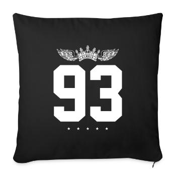 93 Number crown - Sofa pillowcase 17,3'' x 17,3'' (45 x 45 cm) - black - Front