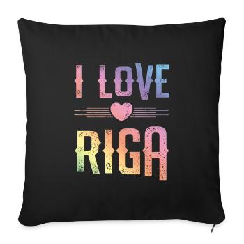 I Love Riga - Sofakissenbezug 45 x 45 cm - Schwarz - Vorne