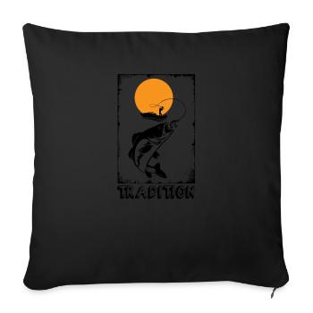 Fishing fishing fishing fisherman angler fishing rod - Sofa pillowcase 17,3'' x 17,3'' (45 x 45 cm) - black - Front