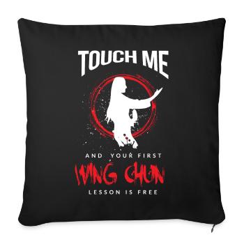 Wingtsun Wing chun Touch Me - Housse de coussin décorative 45 x 45 cm - noir - Devant