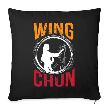Wingtsun Wing chun - Housse de coussin décorative 45 x 45 cm - noir - Devant