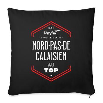 Nord pas de calaisien parfait et au top - Housse de coussin décorative 45 x 45 cm - noir - Devant