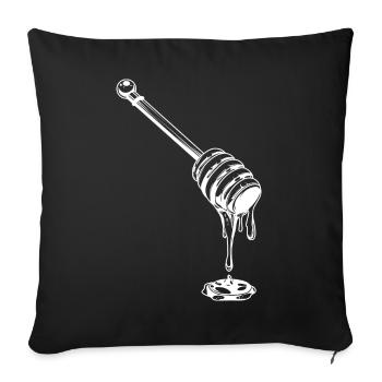 miel cuillère à miel apiculteur - Housse de coussin décorative 45 x 45 cm - noir - Devant