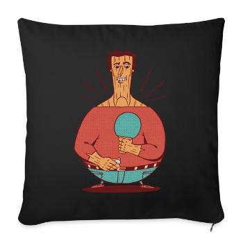 Ping Pong Outfit Table Tennis Bat Ping-Pong - Sofa pillowcase 17,3'' x 17,3'' (45 x 45 cm) - black - Front