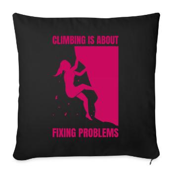 L’escalade consiste à résoudre les problèmes de Boulderer - Housse de coussin décorative 45 x 45 cm - noir - Devant