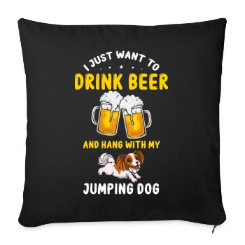 Sports nautiques pour chiens et sports nautiques pour chiens - Housse de coussin décorative 45 x 45 cm - noir - Devant