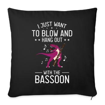 Bassoonist design for woodwind orchestra - Sofa pillowcase 17,3'' x 17,3'' (45 x 45 cm) - black - Front
