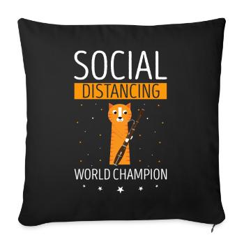 Bassoon Wind Instrument Design for Bassoonist - Sofa pillowcase 17,3'' x 17,3'' (45 x 45 cm) - black - Front