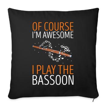 Bassoonist design for woodwind orchestra - Sofa pillowcase 17,3'' x 17,3'' (45 x 45 cm) - black - Front