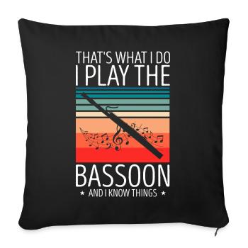 Bassoon Wind Instrument Design for Bassoonist - Sofa pillowcase 17,3'' x 17,3'' (45 x 45 cm) - black - Front