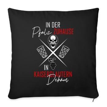 In Kaiserslautern dehäm - Sofakissenbezug 45 x 45 cm - Schwarz - Vorne