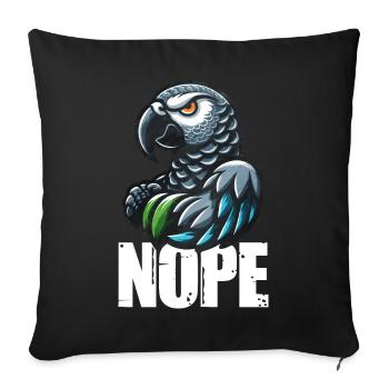 Cadeau de perroquet gris africain - Housse de coussin décorative 45 x 45 cm - noir - Devant