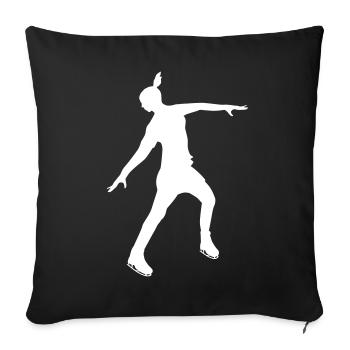 Grace sur la glace : le patinage artistique à la perfection - Housse de coussin décorative 45 x 45 cm - noir - Devant