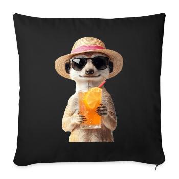 Erdmännchen - Sofakissenbezug 45 x 45 cm - Schwarz - Vorne