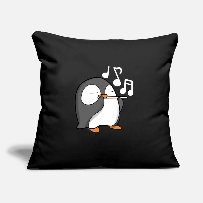 Le pingouin joue de la flûte Housse de coussin décorative 45 x 45 cm