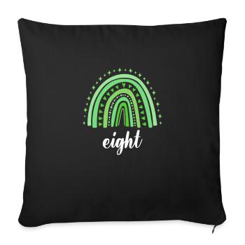 Green Rainbow Eight Years 8th Birthday - Sofa pillowcase 17,3'' x 17,3'' (45 x 45 cm) - black - Front