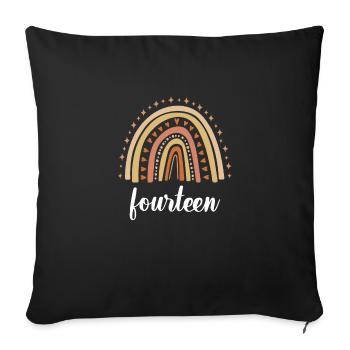 Orange Rainbow Quatorze ans 14e anniversaire - Housse de coussin décorative 45 x 45 cm - noir - Devant