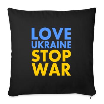 Love ukraine stop war - Sofa pillowcase 17,3'' x 17,3'' (45 x 45 cm) - black - Front