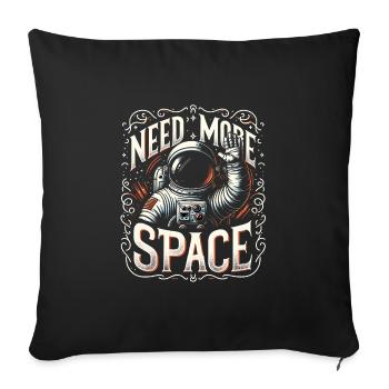 I need more space Free space Astronaut waves - Sofa pillowcase 17,3'' x 17,3'' (45 x 45 cm) - black - Front