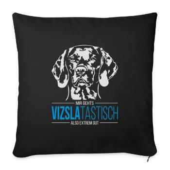 VIZSLATASTISCH Magyar Viszla - Sofakissenbezug 45 x 45 cm - Schwarz - Vorne