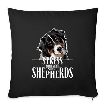 BERGER AUSTRALIEN Dites les chiens australiens de Wilsign - Housse de coussin décorative 45 x 45 cm - noir - Devant