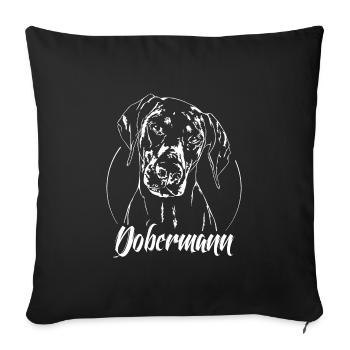 DOBERMANN dog portrait dog dogs IGP Wilsigns - Sofa pillowcase 17,3'' x 17,3'' (45 x 45 cm) - black - Front