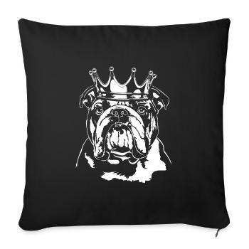 ENGLISH BULLDOG Crown Dog Dogs Wilsigns - Sofa pillowcase 17,3'' x 17,3'' (45 x 45 cm) - black - Front