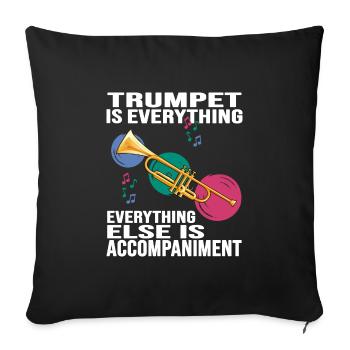 trumpet trumpet trumpet aerophon - Sofa pillowcase 17,3'' x 17,3'' (45 x 45 cm) - black - Front