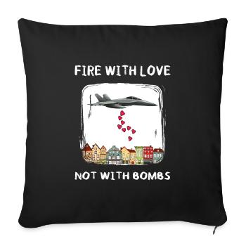 liberté paix anti-guerre solidarité pas de guerre paix - Housse de coussin décorative 45 x 45 cm - noir - Devant
