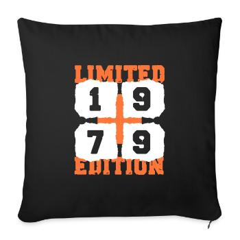 1979 anniversaire 43 ans anniversaire édition limitée - Housse de coussin décorative 45 x 45 cm - noir - Devant