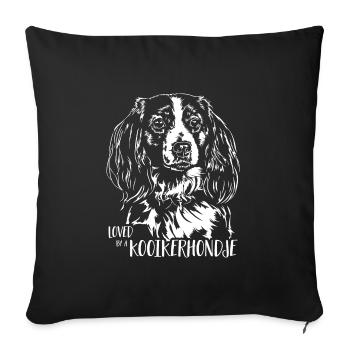 Aimé par un chien Kooikerhondje disant chien Wilsigns - Housse de coussin décorative 45 x 45 cm - noir - Devant