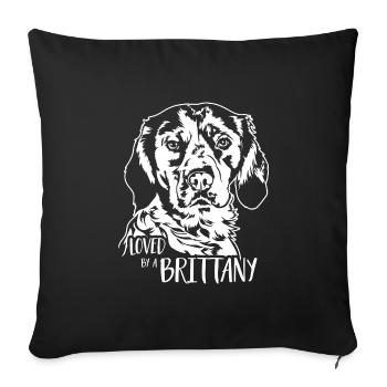 Adoré par un Epagneul breton breton Chiens Wilsigns - Housse de coussin décorative 45 x 45 cm - noir - Devant