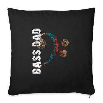 Bassdad, my dad plays bass, is a bass player - Sofa pillowcase 17,3'' x 17,3'' (45 x 45 cm) - black - Front