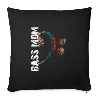 Bass mom my mom plays bass is bass player - Sofa pillowcase 17,3'' x 17,3'' (45 x 45 cm) - black - Front