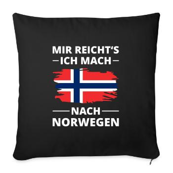 Norwegen Flagge Vintage Urlaub Skandinavien Reise - Sofakissenbezug 45 x 45 cm - Schwarz - Vorne