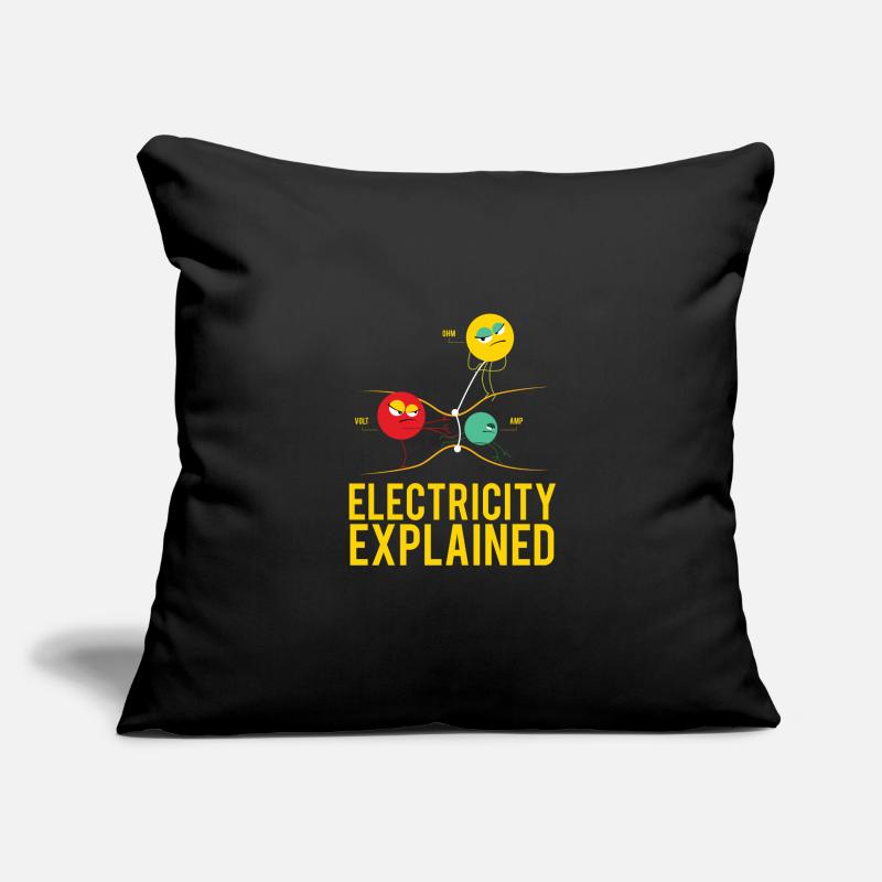 Electricity Explained Physique | Funny professeur nerd Housse de coussin décorative 45 x 45 cm