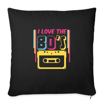 Tenue des années 80 | I Love The 80s - Housse de coussin décorative 45 x 45 cm - noir - Devant